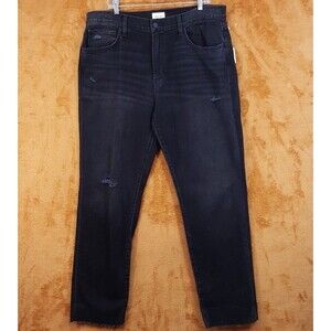 HUDSON Jeans Mens Size 40 Black Wash ROYCE Straight Leg Distressed $225